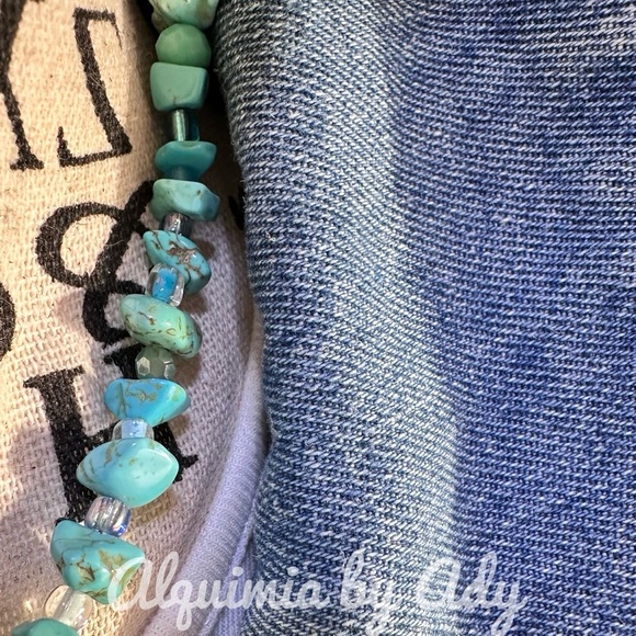 SILVER CROSS TURQUOISE NECKLACE - Picture 4 of 4